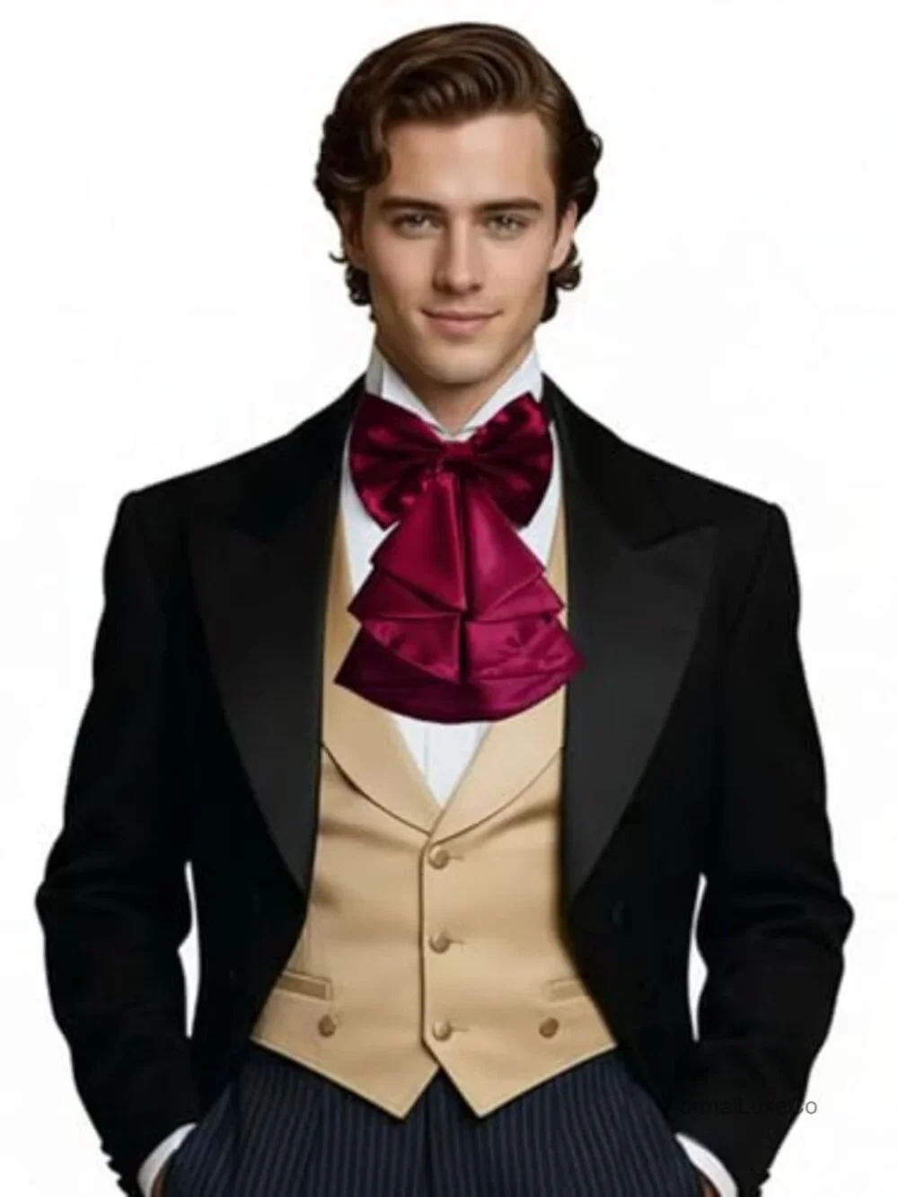 Men's Pre-tied Cravat Renaissance Jabot Ascot Tie Victorian Costume Accessory